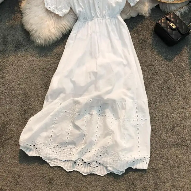 Женская повседневная одежда, белое платье Vestidos, новинка, летнее сексуальное платье с коротким рукавом и открытыми плечами, женское пляжное длинное платье