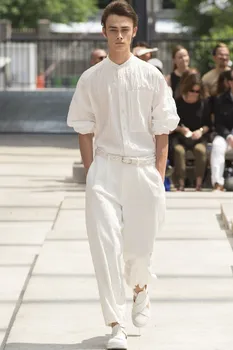 

27-42 Europe and the United States show models tide male loose jumpsuit 2018 new hair stylist wild simple wide leg jumpsuit