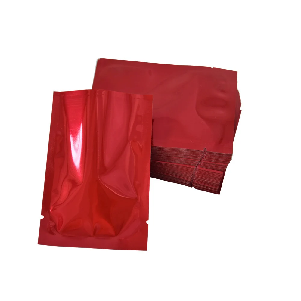 

8*12cm Heat Sealable Red Aluminum Foil Package Bag Open Top Dried Food Sugar Nuts Vacuum Storage Mylar Packing Pouch 200pcs/lot