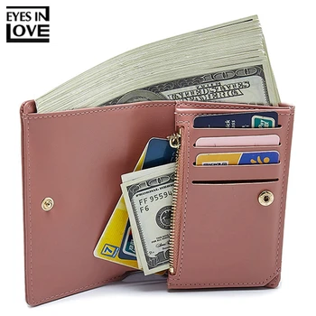 

Brand Designer Women Wallet Card Holder Zipper Coin Pocket Female Wallets Ladies Purses Synthetic Leather Small Carteras Gift