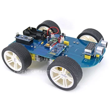 

Easy Plug 4WD Serial Bluetooth Control Rubber Wheel Gear Motor Smart Car X Kit with Tutorial for Arduino Nano / UNO R3/ Mega2560