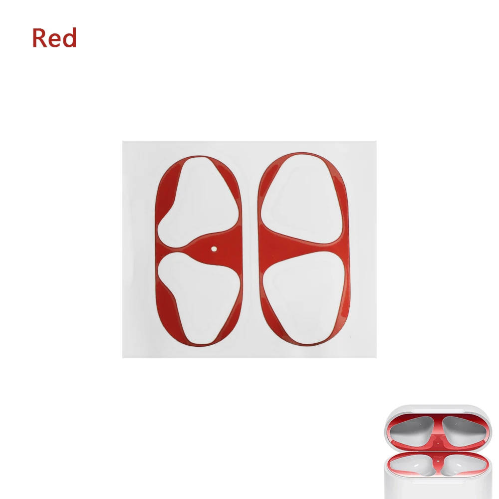 Горячая Распродажа ультра тонкий защитный чехол металлическая пленка наклейка железная стружка защита от пыли для AirPods pro Airpod 3 - Цвет: Красный