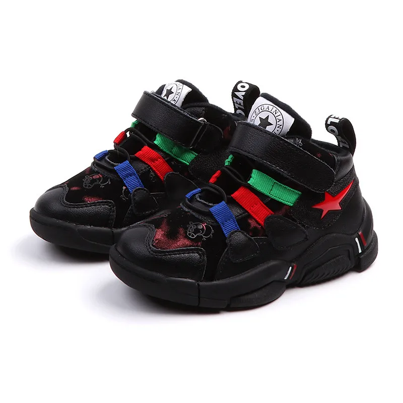 

Kids Shoes 2018 New Patchwork Sport Shoes for Boys Genuine Leather Sneakers Children Warm Winter Shoes 3 4 6 12 years