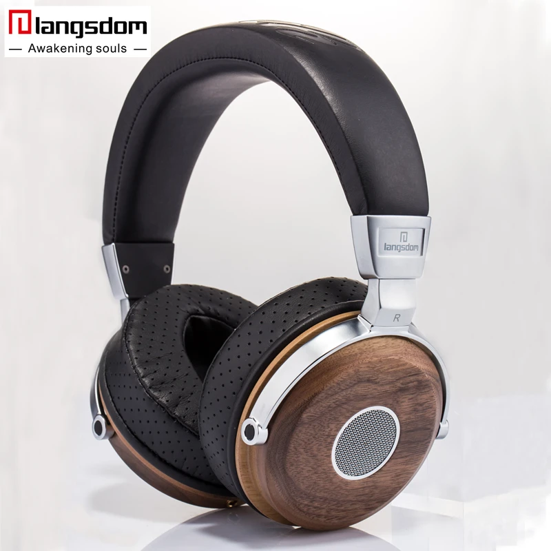 Original Langsdom FA890 Hifi Headphone Natural Wooden Earphone Soft