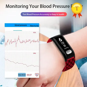 

new fashion blood pressure band heart rate monitor PPG ECG smart bracelet Activity fitness tracker Watch man woman wristband