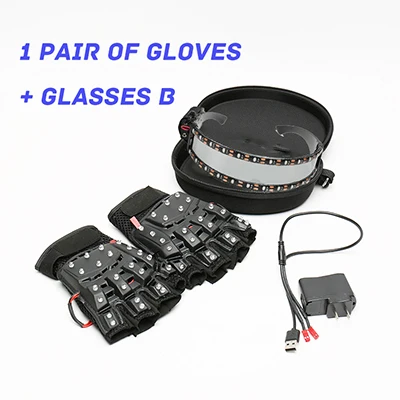 1pair gloves GLA B Светодиодный светящиеся перчатки очки певица танцор светящиеся реквизит сценический костюм представление шоу вечерние принадлежности костюмы подарок - Цвет: 1pair gloves GLA B