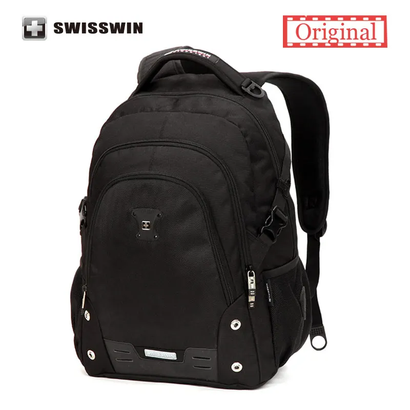 

Swisswin Laptop Backpack Men Swiss Backpack Male Black Travel Bagpack schoolbag backpack Mochila masculina sac a dos