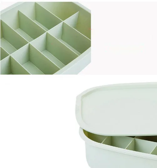 Plastic multi-compartment underwear storage box cover split underwear socks storage box bra underwear packing box (1)