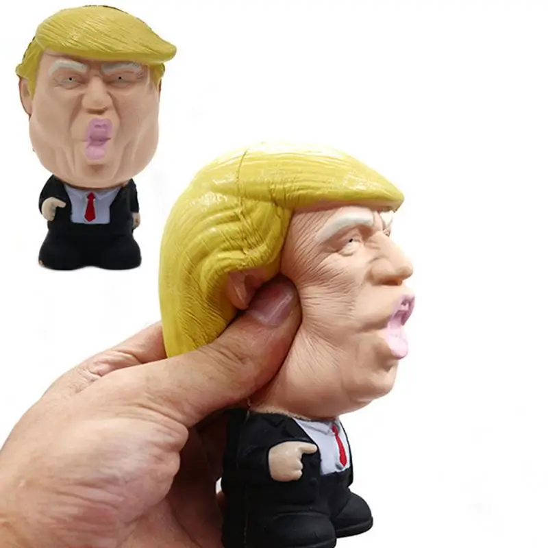 Дональд Трамп мячик для снятия стресса Jumbo мягкая игрушка крутая Новинка сброс давления дети декорированная кукла сжимаемая забавная шутка реквизит подарок - Цвет: Светло-желтый