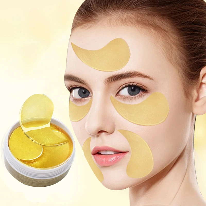

60pcs 24K Gold Collagen Eye Masks Ageless Sleep Mask Hydrogel Eye Patches Pads Dark Circles Moisturizing Face Mask Care TSLM2