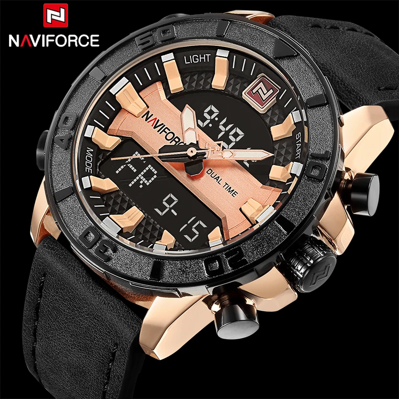 

NAVIFORCE Luxury Brand Men Fashion Sport Watches Men's Quartz Date Clock Man Leather Army Military Wrist watch Relogio Masculino