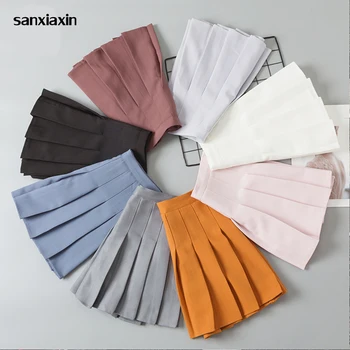 

New Summer style sexy Skirt for Girl lady Korean Short Skater Fashion female mini Skirt Women Clothing Bottoms Pleated Skirt XXL