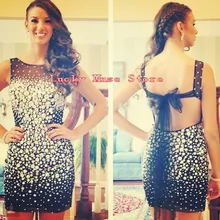 Robe de cocktail courte Sexy Meerjungfrau kurze Cocktailkleider Mit Sparkly Crystals Perlen Mantel Luxus Frauen Prom Party Kleider