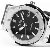 WINNER Men Fashion Auto Mechanical Watch Leather Strap Sub Dial Date Display Tachometer Top Brand Luxury Wrist Watch