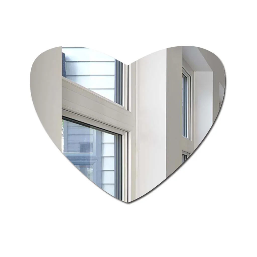 

3D Mirror Wall Sticker Ceiling Living Room Bedroom Acrylic Mural Wall Decals Modern Home Decor Geometric Waist Heart Butterfly