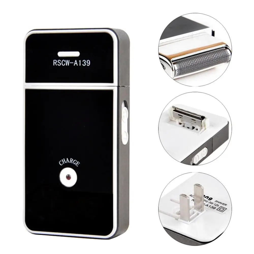 

Portable USB Charging Beard Trimmer Travel Reciprocating Shaver Electric Foil Men Rechargeable Face Care Razor