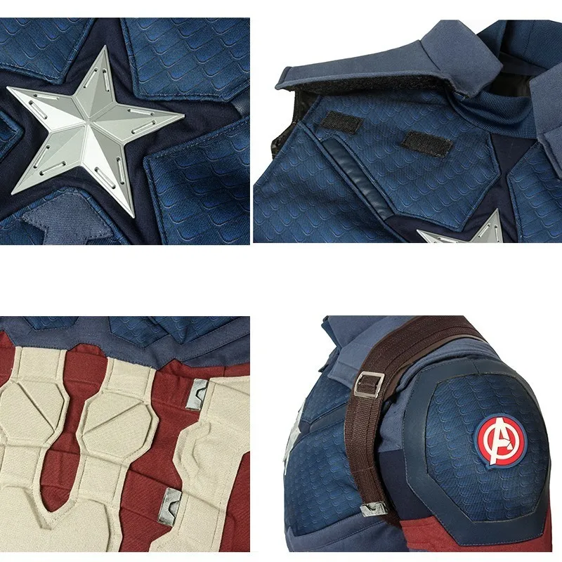Avengers Endgame Captain America Costume for Steven Rogers Cosplay - Full Set with Boots for Halloween, Christmas, Carnival, and Superhero Party image 4