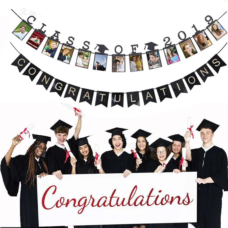 

2019 Graduation Party Decorations Photo Banner I Graduated Sash Congratulations Aluminum Balloons End Of School Supply