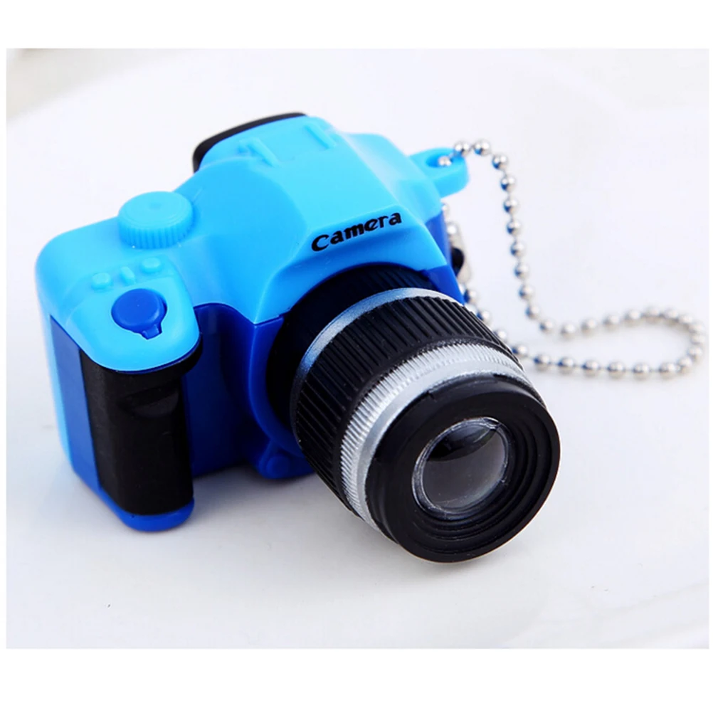 Пластиковая игрушка камера автомобильный брелок для ключей Детская цифровая зеркальная камера светодиодный светящийся звук светящийся кулон