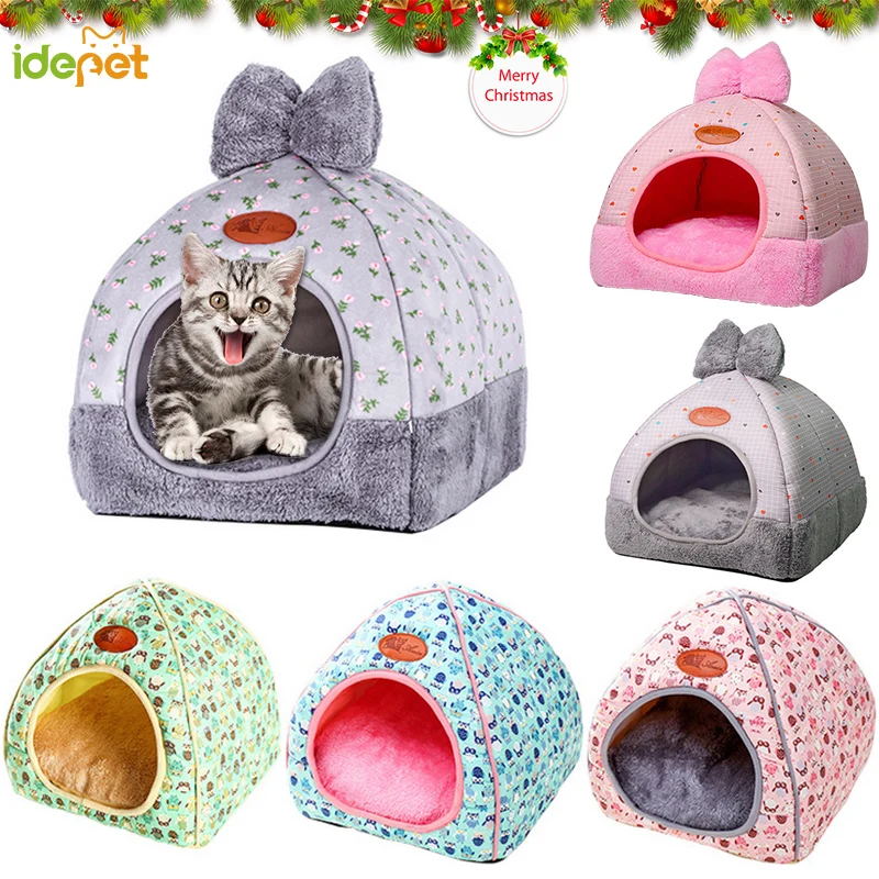 

Dogs Bed Pet Dog Cat House Home Pet Cover Soft Dog Cat Basket Kennel Nest Cave Puppy Candy-Colored Round Doghouse Pet Beds 30