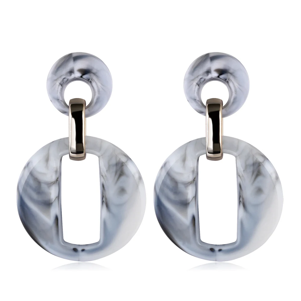 

Liujun Fashion Acrylic Resin Dangle Earrings for Women O Word Round Elegant Statement Drop Earring Lady Jewelry Christmas Gift