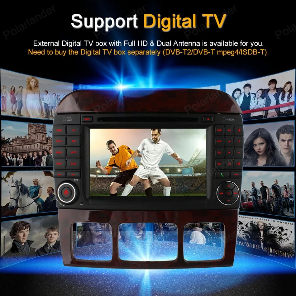 Top FOR M/ercedes S Class Android4.4 Quad Core Car DVD CD player FM AM radio Support DTV DVR TPMS OBDII mirror link GPS BT 3G WiFi 5