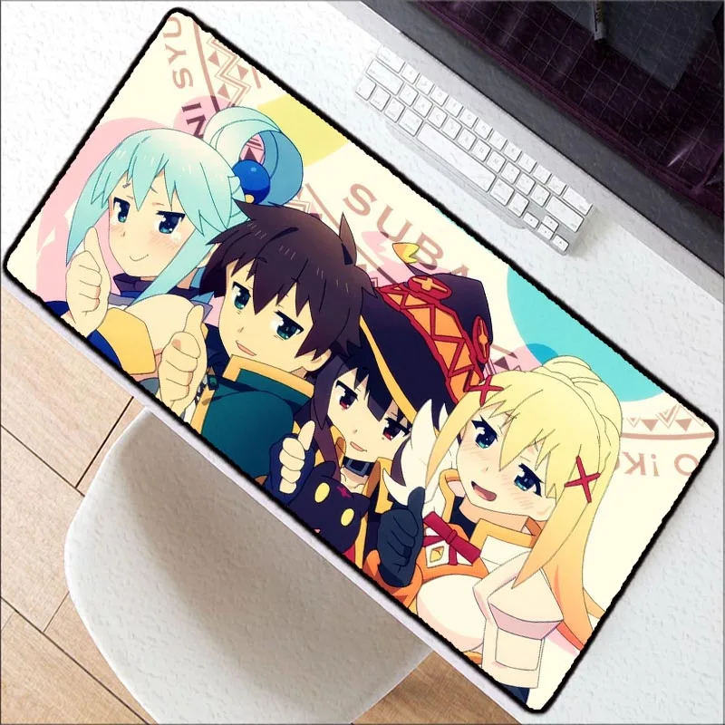 

Mairuige New Japan Anime Konosuba Megumin Durable Rubber Large Lock Edge Mouse Mat Pad Size for 300*600 and 400*900*2mm For CSGO