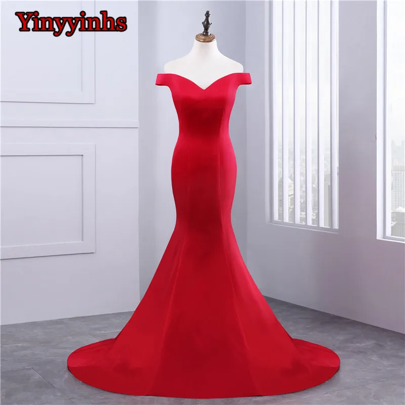 Red Fitted Mermaid Prom Dress Online 