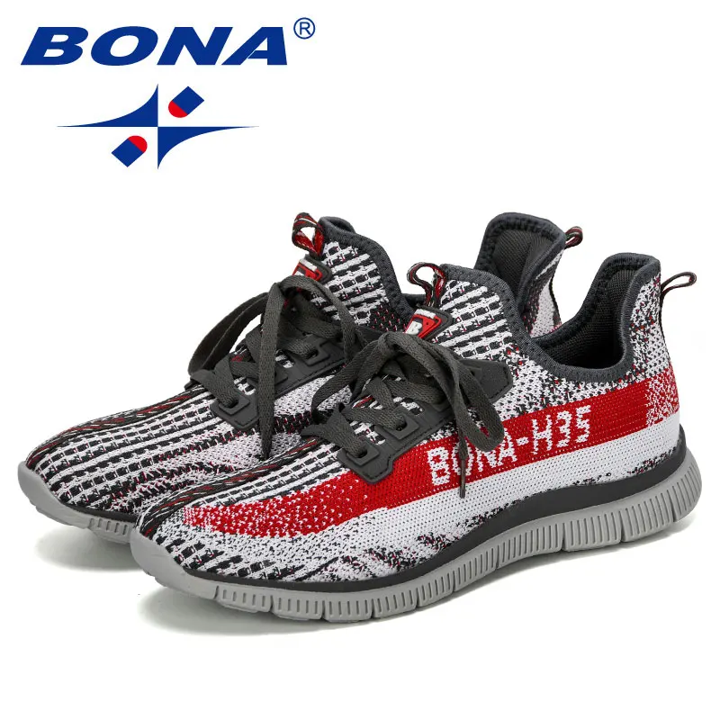 BONA 2019 New Designer Sneakers Breathable Casual No-Slip Men Vulcanize Shoes Male Air Mesh Wear-Resistant Shoes Tenis Masculino