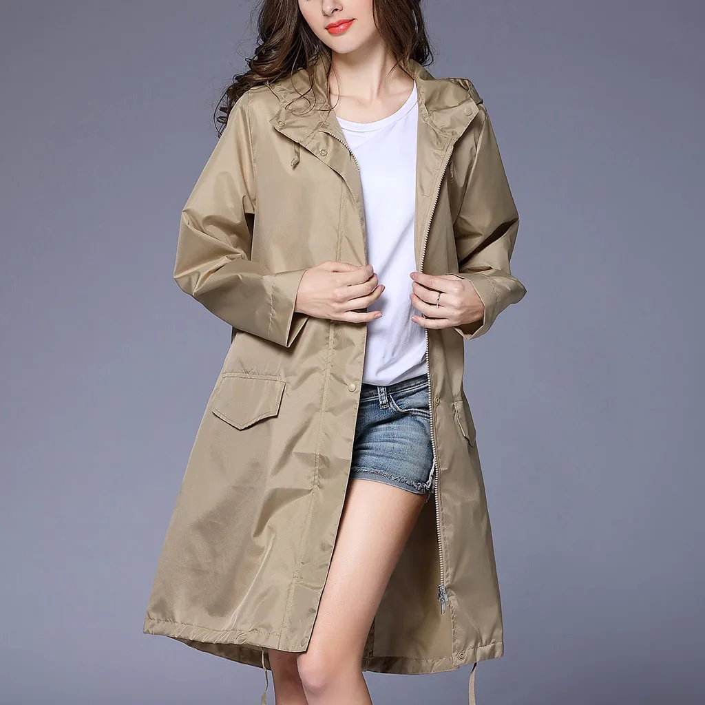 Women's Rain Jacket Outdoor Waterproof Windproof Poncho Outwear Impermeable Capa De Chuva Winter Hoodies Long Raincoat Rain Coat