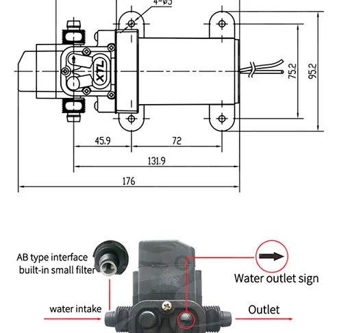 DC 12 В 80 Вт 130PSI 5.5L/мин воды высокого давления мембранный Водяной Насос самовсасывающий насос автоматический переключатель для сада вагон-кемпер