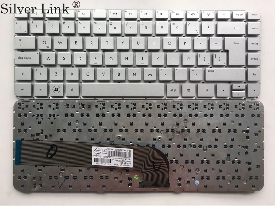 

LA Latin Keyboard For HP Pavilion DV4 DV4-3000 DV4-4000 DV4-4100 sliver laptop Keyboard without frame LA layout