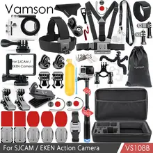 Vamson для SJCAM/eken H9 аксессуары комплект шейный ремень для штатива с креплением в виде чашечных держателей Водонепроницаемый Корпус чехол для iPhone X/iphone рамка силиконовый Камера VS108B