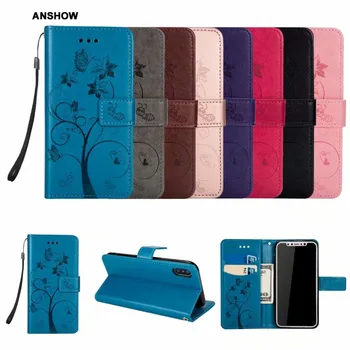 

Ant Leather Wallet Case For Iphone XS MAX XR X 10 8 7 6 6S Galaxy Note 9 S9 Flower Butterfly Flip Cover Tree Pouch 70PCS