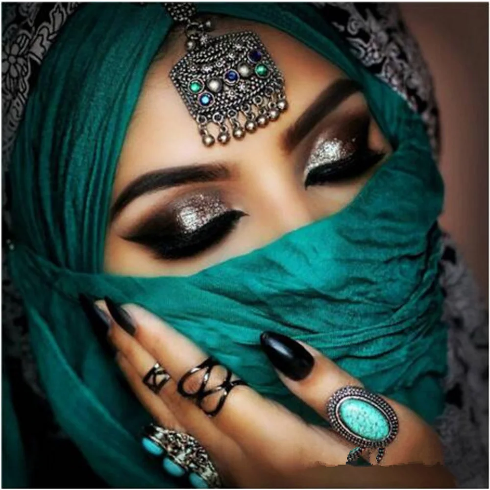 

India beauty DIY 5D diamond painting india girl diamond embroidery middle east beauty full rhinestones mosaic painting diamond