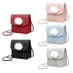 Плечо Сумки Для женщин девочек простой телефон портмоне высокое качество из искусственной кожи волосы мяч лоскут Hasp Crossbody сумки