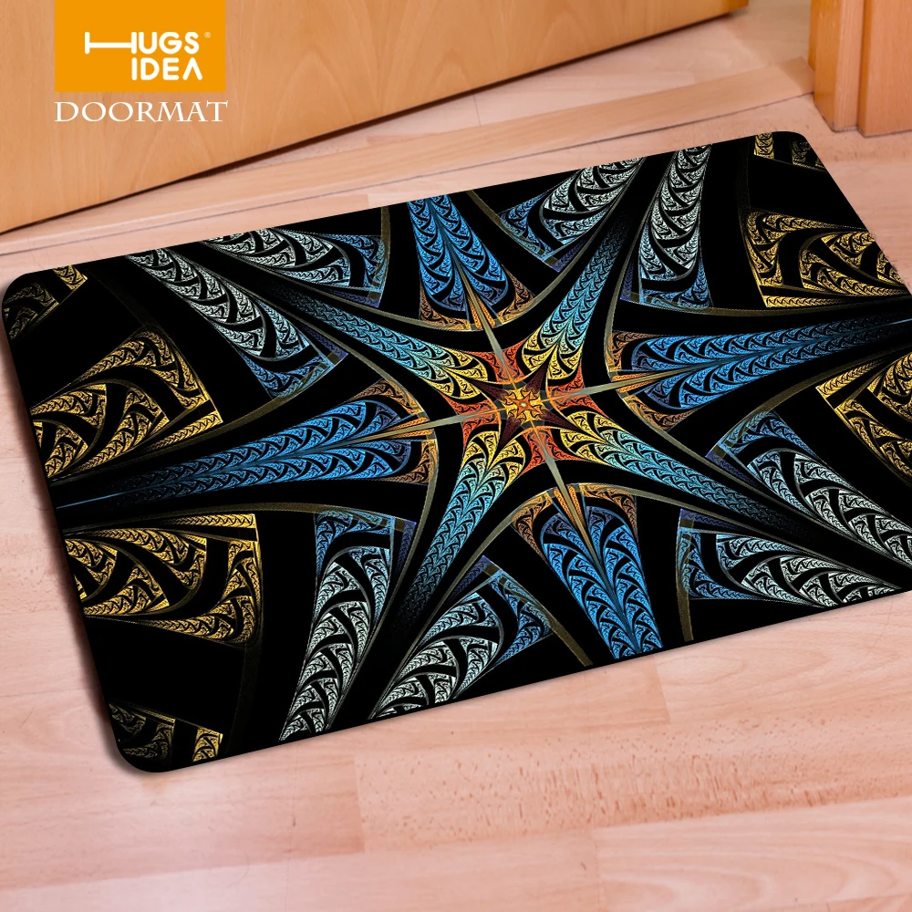 

HUGSIDEA New Home Floor Carpets Unique 3D Flower Printing Non-slip Doormat Rugs for Living Room Kitchen Bedroom Tapis Alfombras