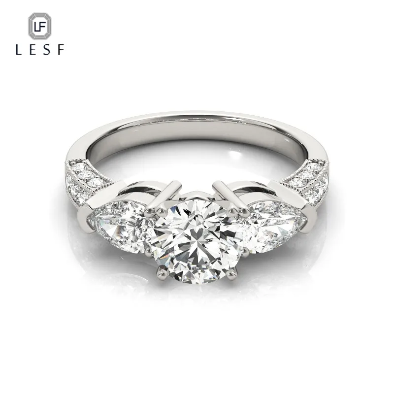 

LESF Eternity engagement ring Super Shiny Cubic Zircon 925 Sterling Silver Wedding Rings For Women Jewelry Wholesale