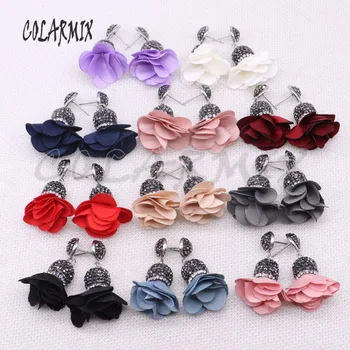 

10 pairs Mix colors flowers earrings, Rose earrings retro earrings, jewelry Earrings 4388