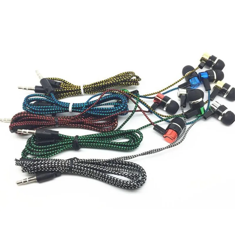 

Braided cord earplugs for Universal In Ear Earphone Cable Wired control for iPhone 7 8 Plus X XS Xmas Earphones with Microphone