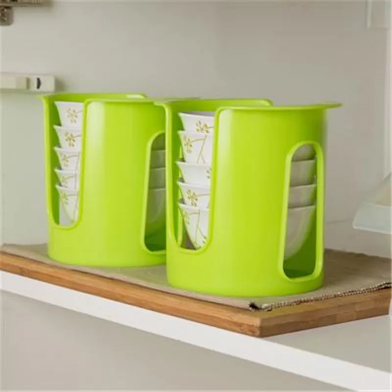 Kitchen Bowl Organizer Single Ply Stackable Table Dish Set Storage Dish Bowl Shelf Holder ECO PP