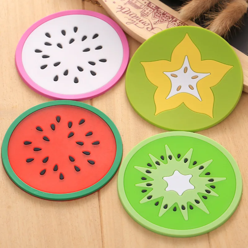 Details about   Coaster Silicone Cup Pad Hot Slip Insulation Mat Drink Holder Modern Fruit ShaS2 