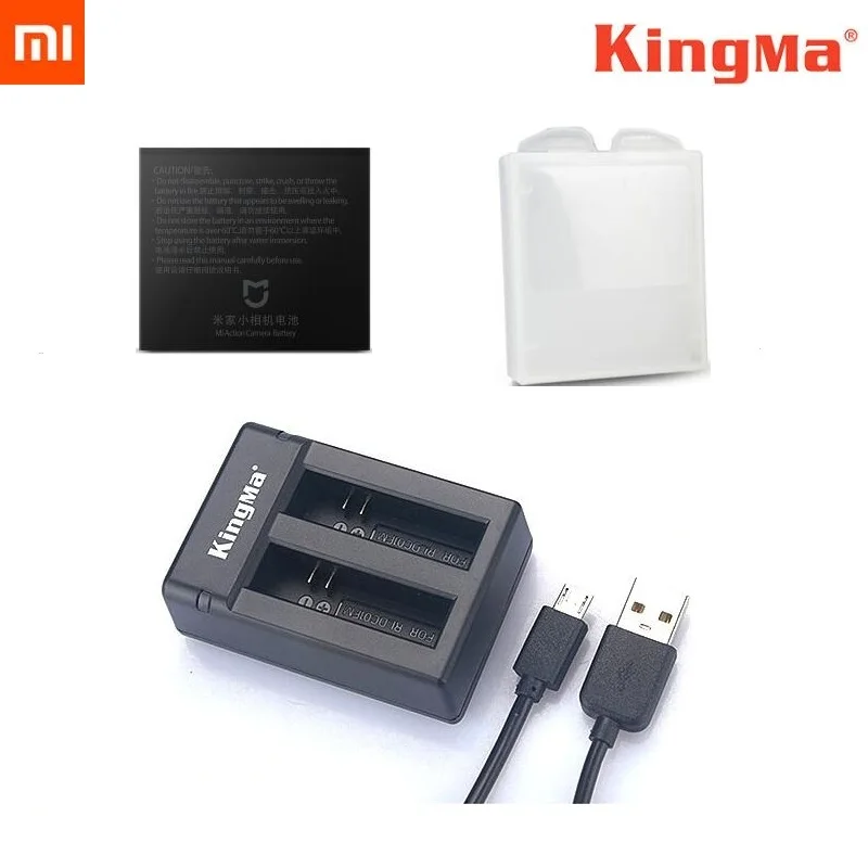 KingMa двойной зарядное устройство Batteies зарядный чехол Mijia Аккумулятор для Xiaomi Mijia Mini 4K Аксессуары для экшн-камеры