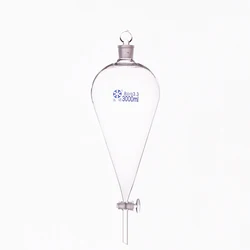 Separatory funnel pear shape,with ground-in glass stopper and stopcock.Capacity 3000ml,glass switch valve