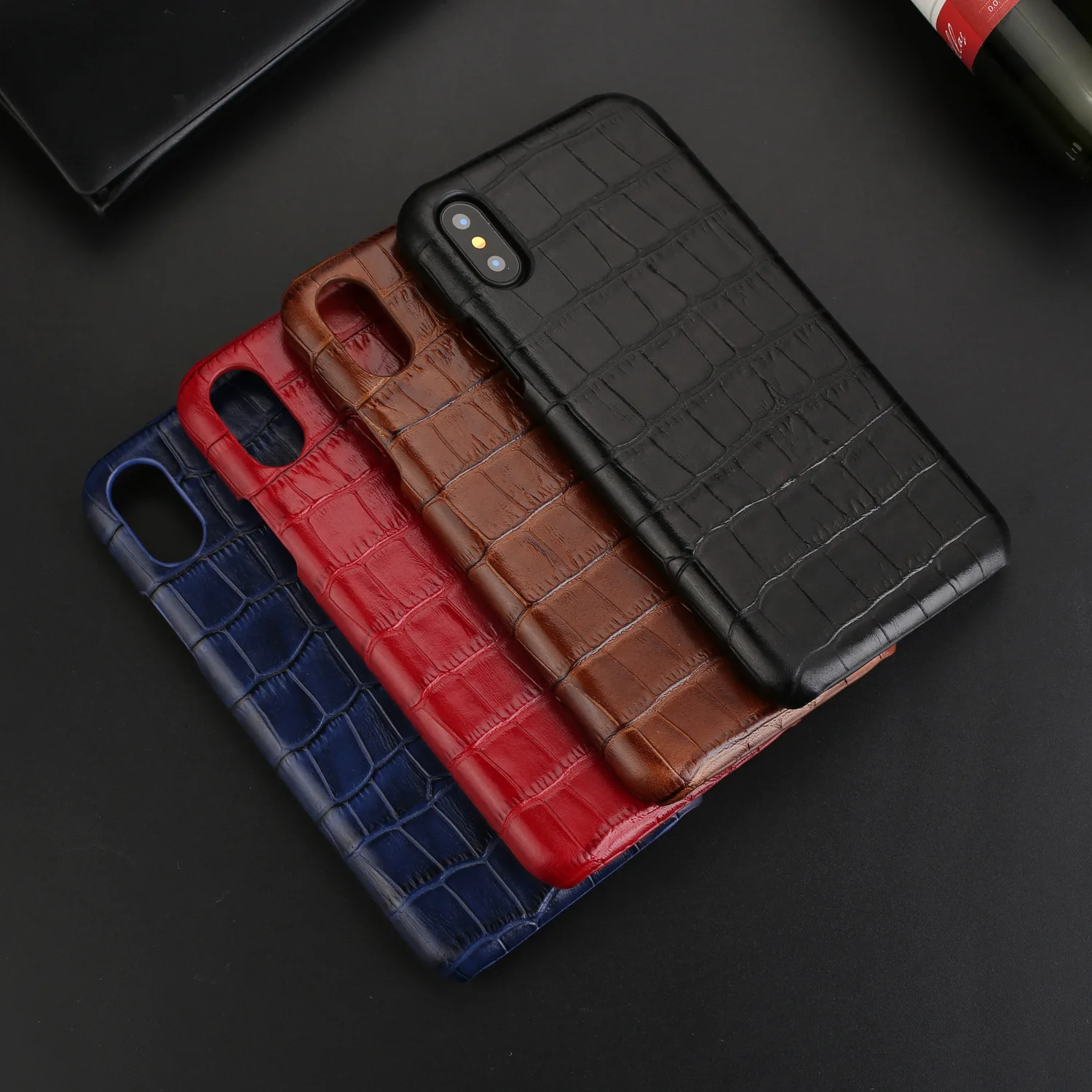 

For Iphone X XS XR 7 8 Plus Case Genuine Leather Phone Cases for IPhone X XR XS Max Back Cover Luxury Crocodile Alligator Skin