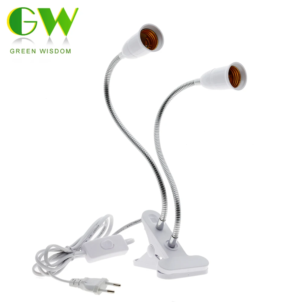  360 Degrees Flexible Lamp Holder Clip E27 Base With On Off Switch EU Plug For Desk Lamp LED Grow Li