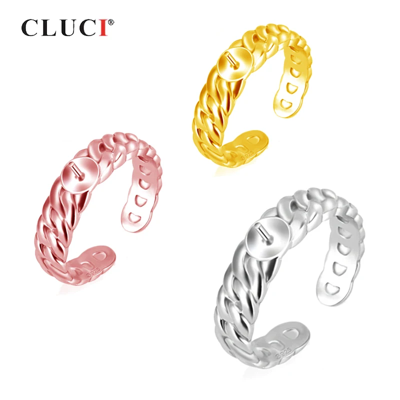

CLUCI Silver 925 Twisted Adjustable Open Rings Jewelry for Women Rose Gold 925 Sterling Silver Rings Gift for Women SR2169SB