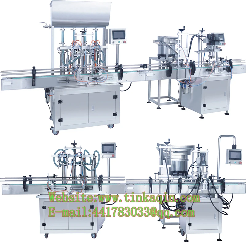 Automatic filling machine and caping machine priduction line