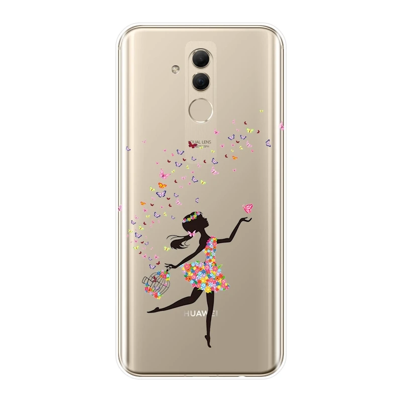Мягкий силиконовый чехол для телефона Huawei Mate 20 10 9 Lite черное сердце девушка любовь