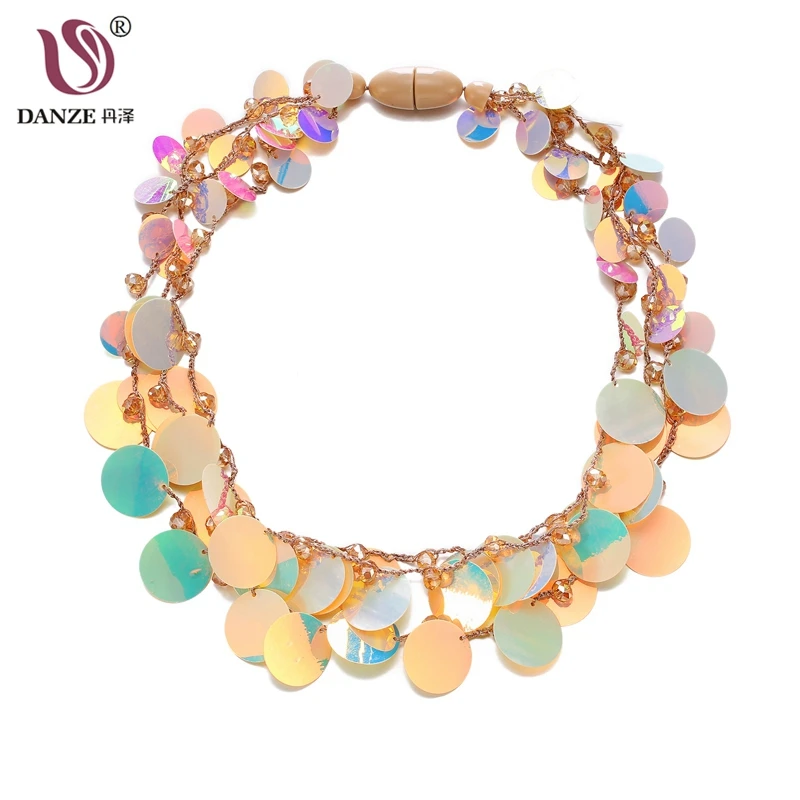 Boho Necklace Jewelry Beads Multi-layer Choker Statement Pendants Women Vst 